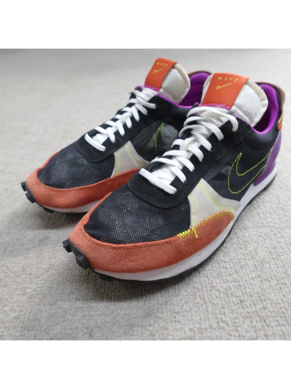 Nike Sneakers Mens 11.5 Black Purple Daybreak Waffle Sole CJ1156-002